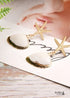Boho Earrings, Dangle Earrings, Starfish Shell Cowrie White Gold